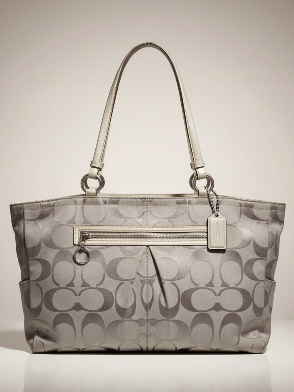 Coach Gabby Signature Monogram Tote with Purple interior